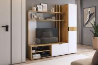 Гостиная Бери К1 дуб крафт золотой белое дерево 